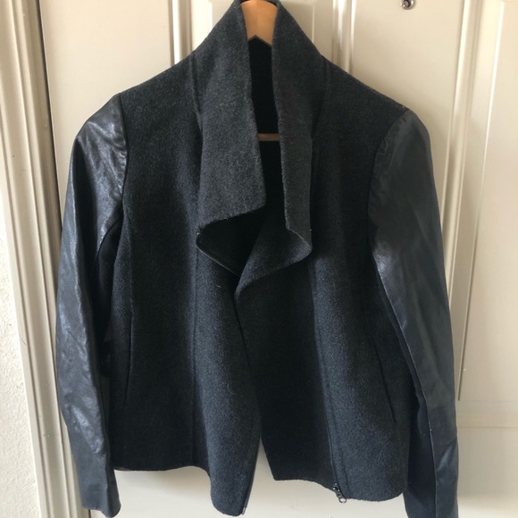 Vince Leather and Wool Jacket - Picture 6 of 7
